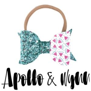 Watermelon Aqua Glitter Nylon Headband